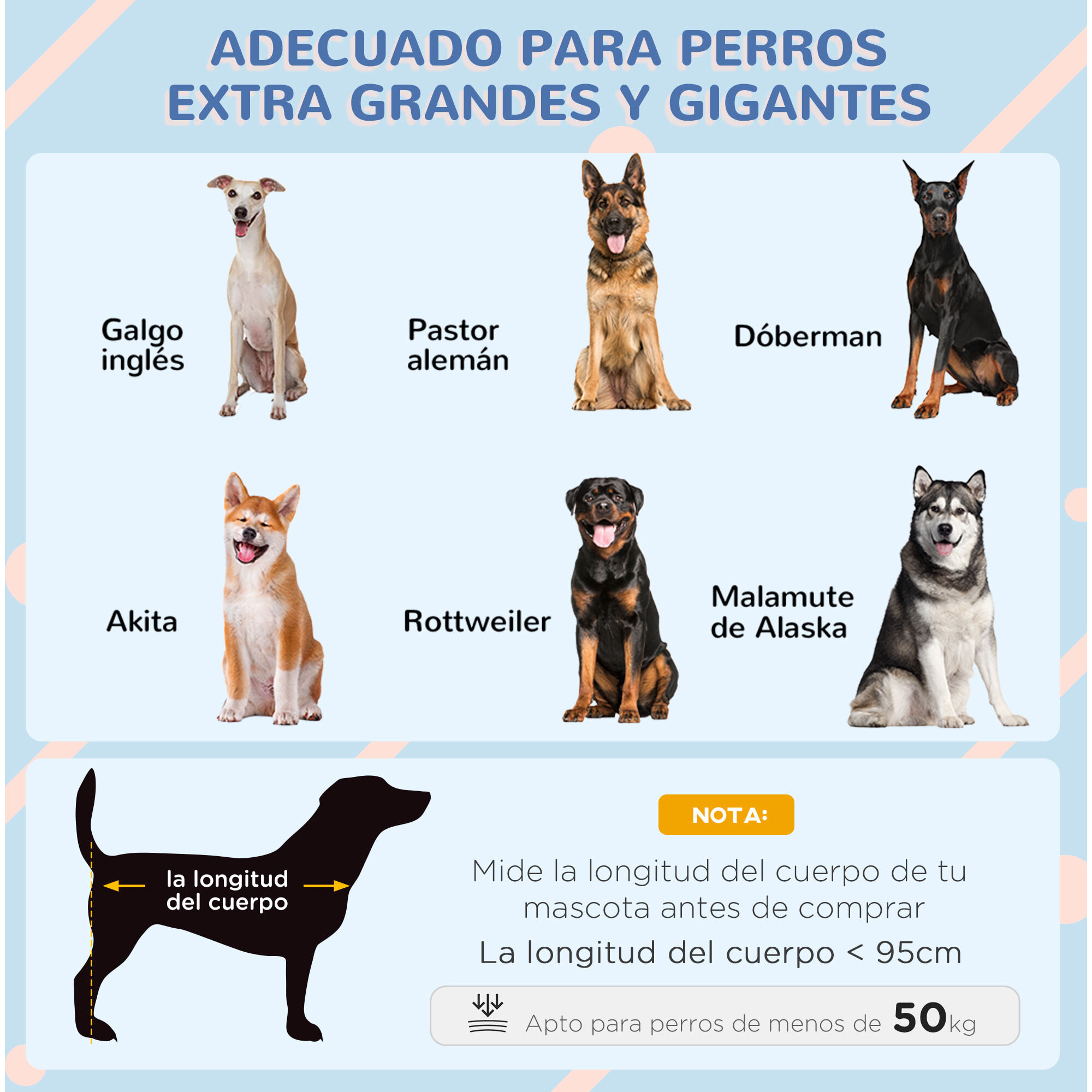 Caseta para Perros 130x85x121 cm Cama Elevada para Mascotas con Cubierta Desmontable y Ventanas de Malla para Perros Grandes y Extra Grandes Azul