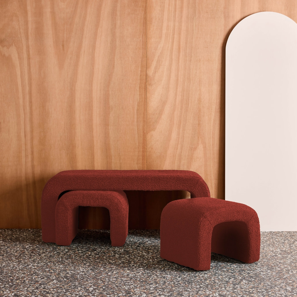 Banc et tabourets gigognes bouclette  INO