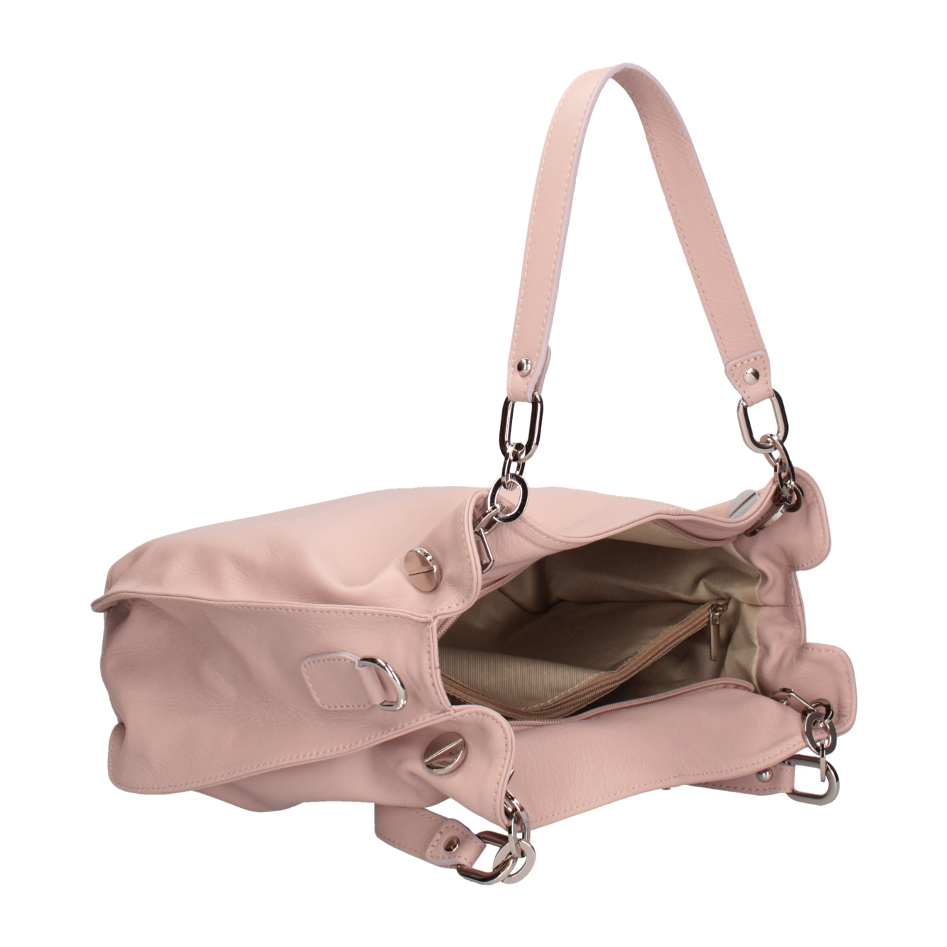 Borsa a spalla da donna In Vera pelle Made in Italy 38x30x12 cm