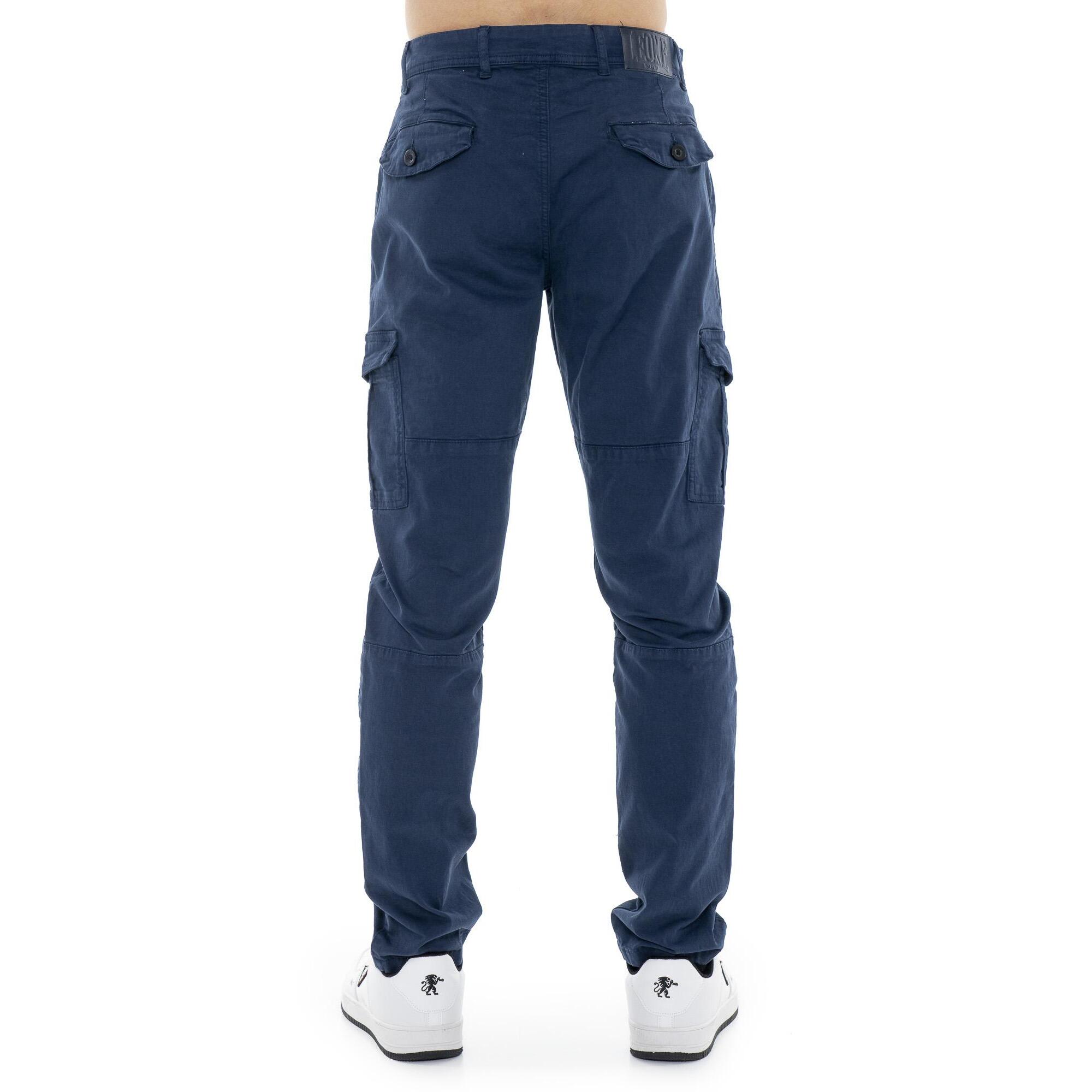 Pantaloni cargo in twill da uomo con passanti Leone Easy
