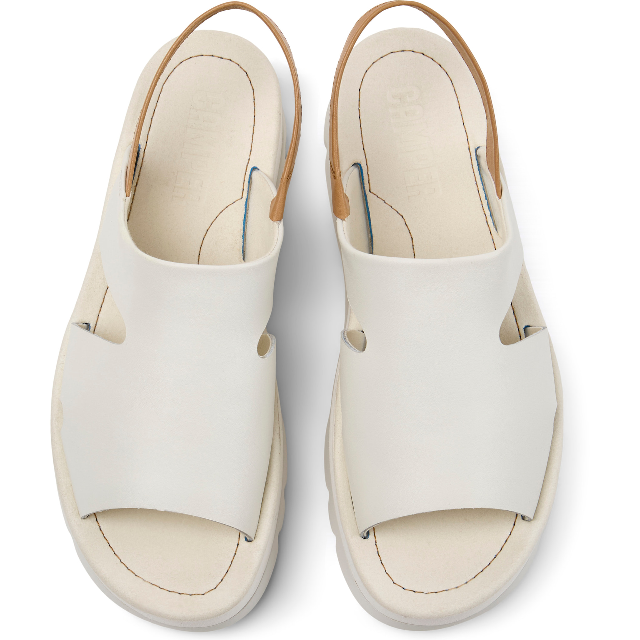 Sandalias - CAMPER Oruga Up - Blanco - Cuero liso