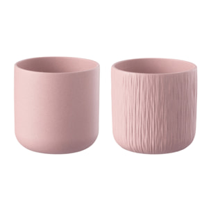 J-Line cache-pot Gen - céramique - rose - medium - 2 pièces - Ø 15 cm
