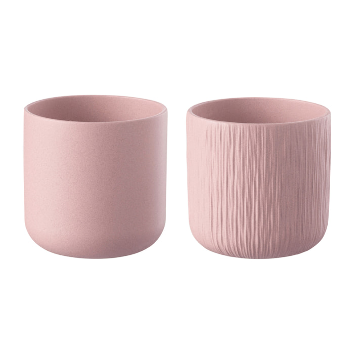 J-Line cache-pot Gen - céramique - rose - medium - 2 pièces - Ø 15 cm