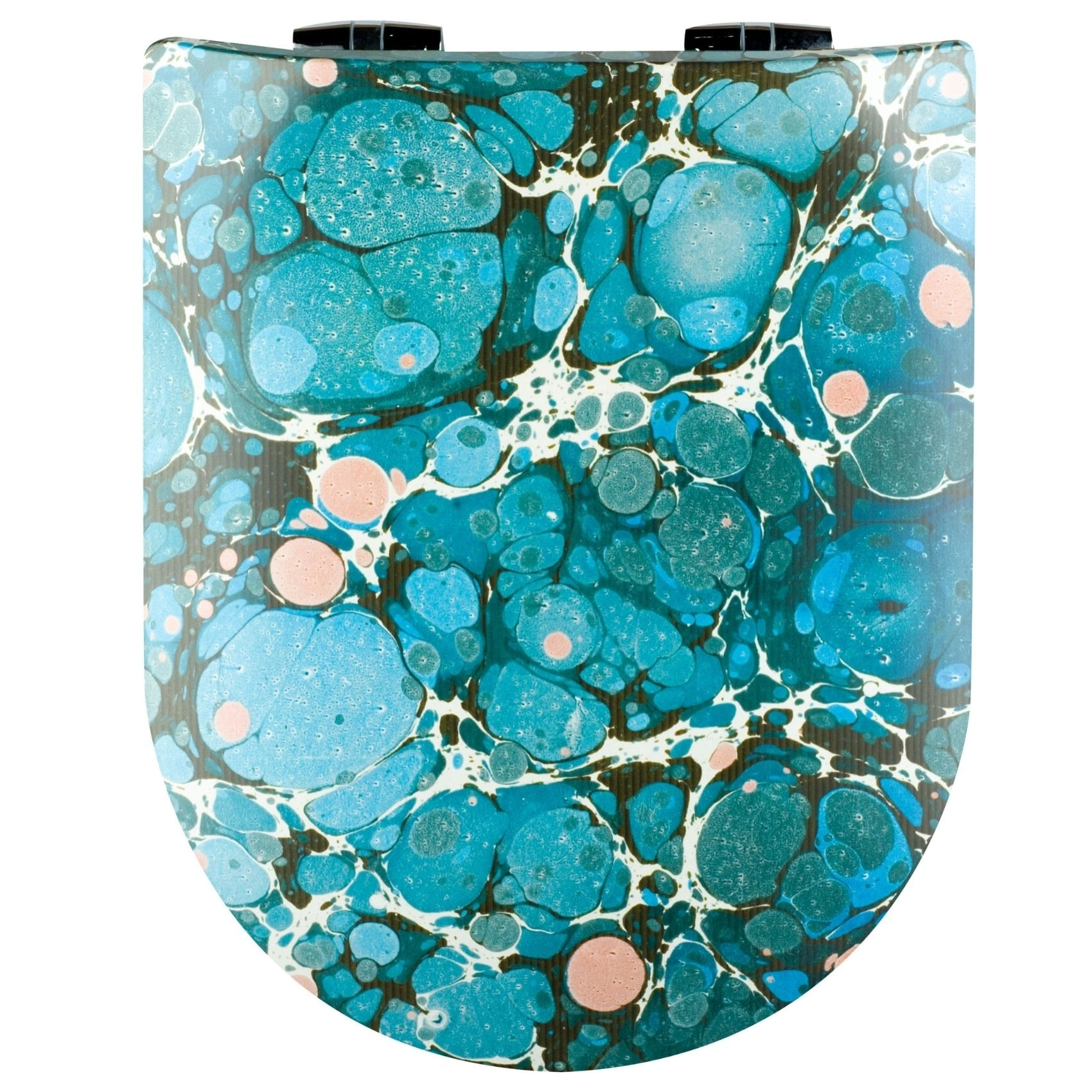 Abattant wood slim déclipsable au style pierre précieuse - Bleu