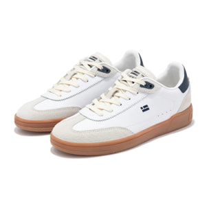 Zapatillas Bajas Piel Serraje Rebel Basic Flag Blanco D.Franklin