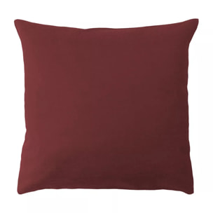 Housse de coussin pur coton motif jacquard rouge Bastide garance