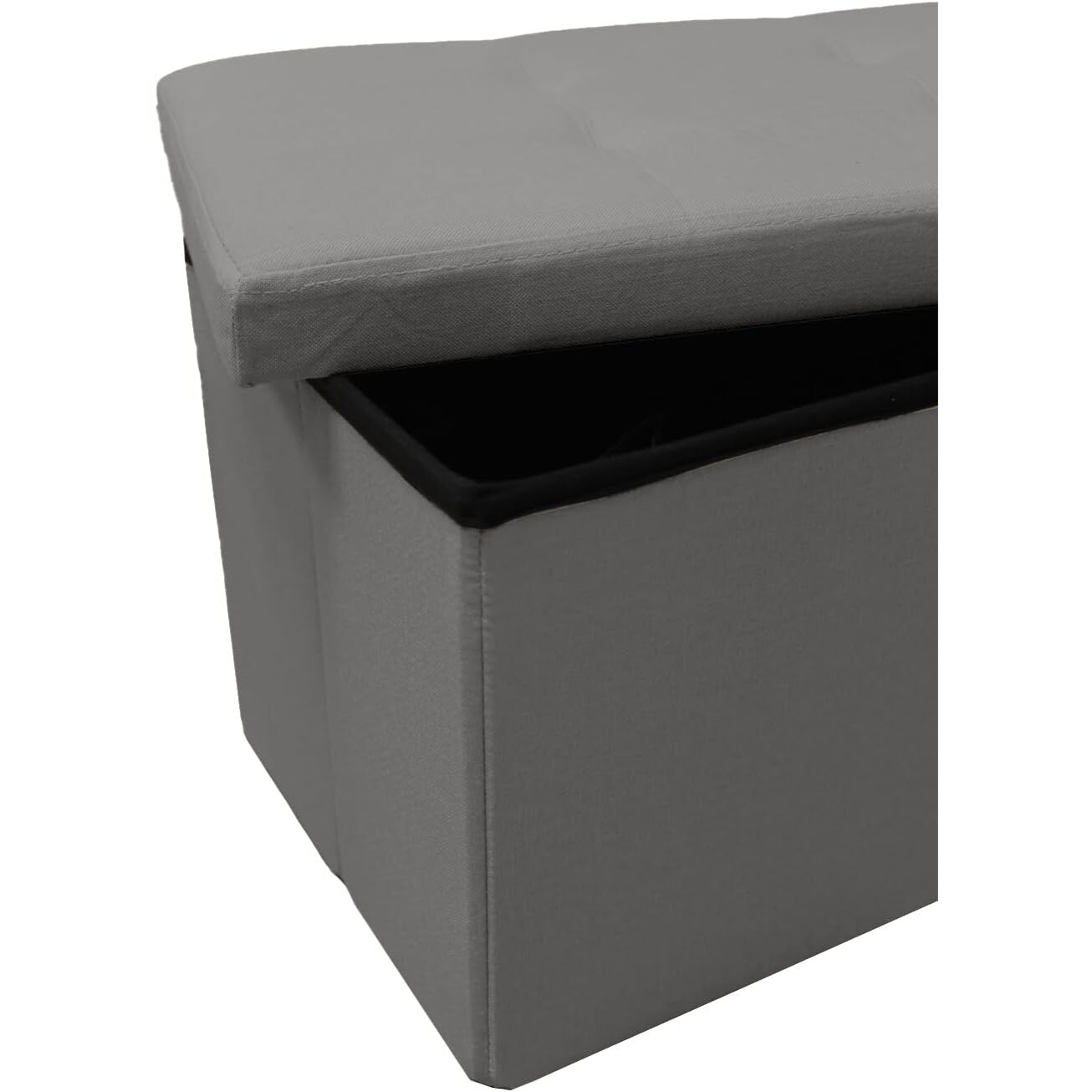 Pouf Contenitore, Puffo per Sedersi, Pouf Poggiapiedi, in Tessuto, Quadrato, 76X34X34 cm, Imbottito, Versatile, Facile da Pulire.