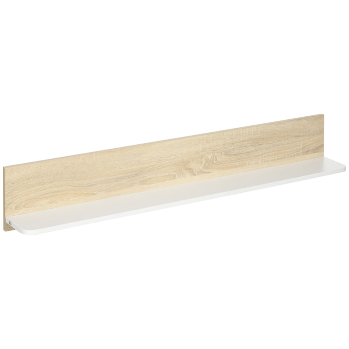 Estante Flotante Estantería de Pared de Madera Balda de Pared para Salón Dormitorio Pasillo Cocina Baño 120x15x20 cm Roble y Blanco