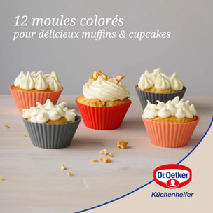 Lot de 12 caissettes muffins en silicone 7 cm Dr. Oetker Flexxibel Love