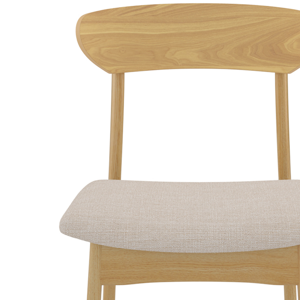 Lot de 2 chaises en tissu beige et bois clair - Lana