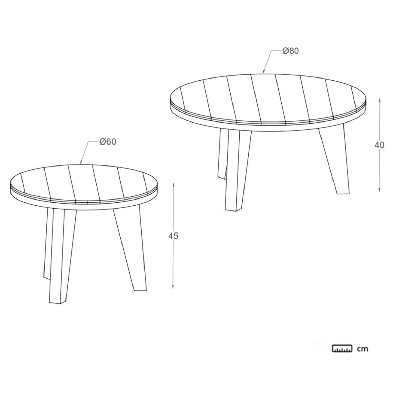 Pack 2 tables basses -bois massif de manguier-couleur provence naturelle 80 x 40 x 80 cm