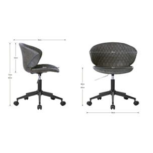 Silla de estudio Zoe polipiel gris 82x60x54 cm