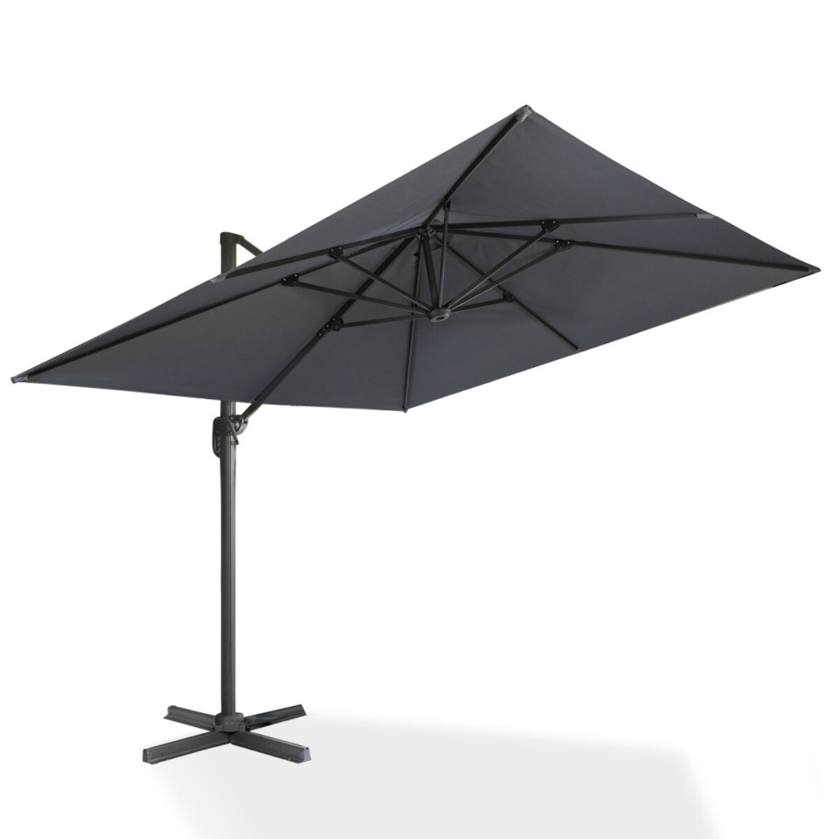 Parasol Sombra 360° carré avec housse de protection - Gris