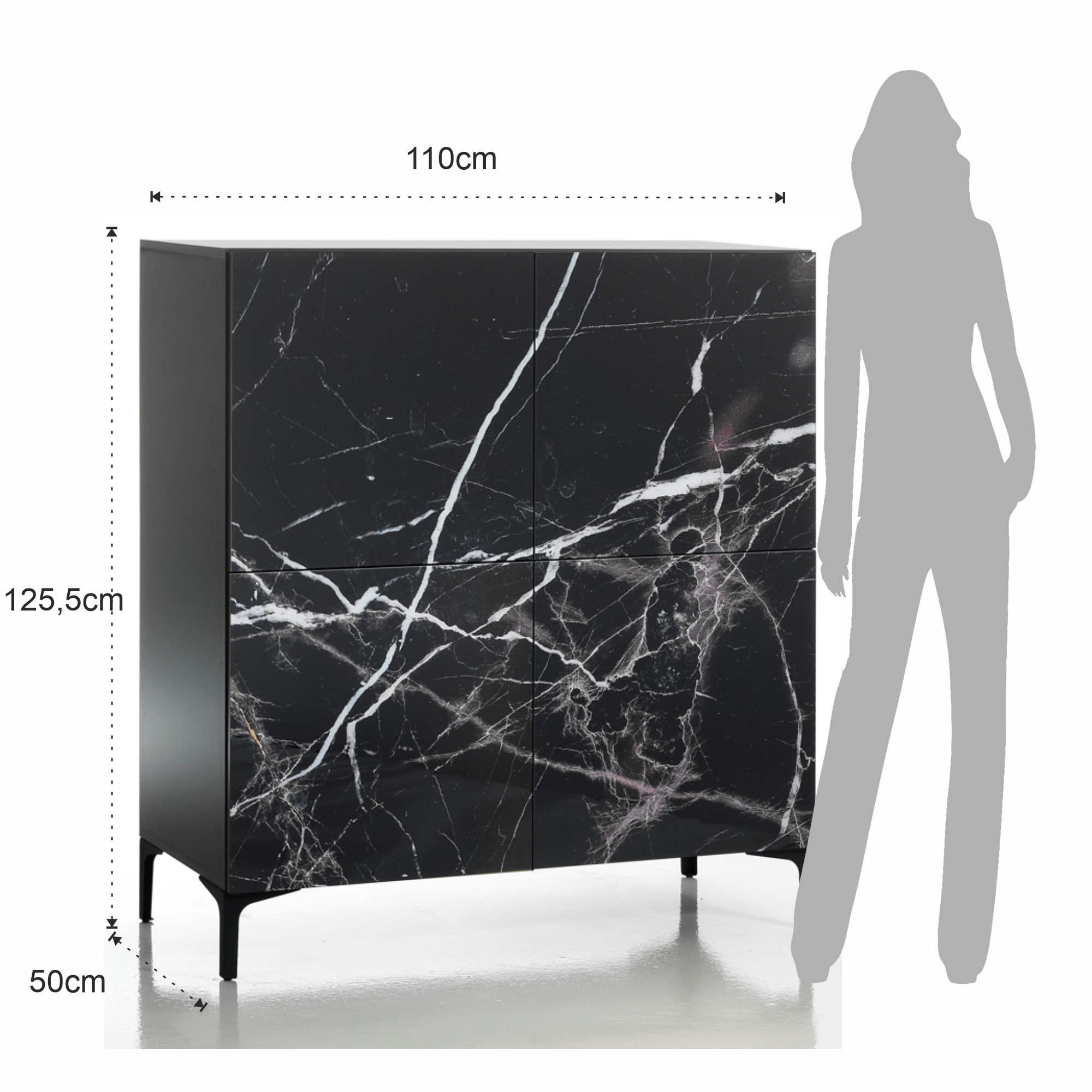 Mobile alto KIM BLACK MARBLE