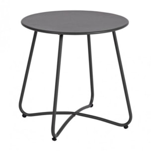 Tavolino rotondo AUSTIN in acciaio antracite