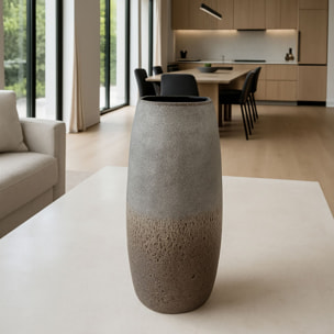 Vase gris et taupe en verre h35cm TEREA