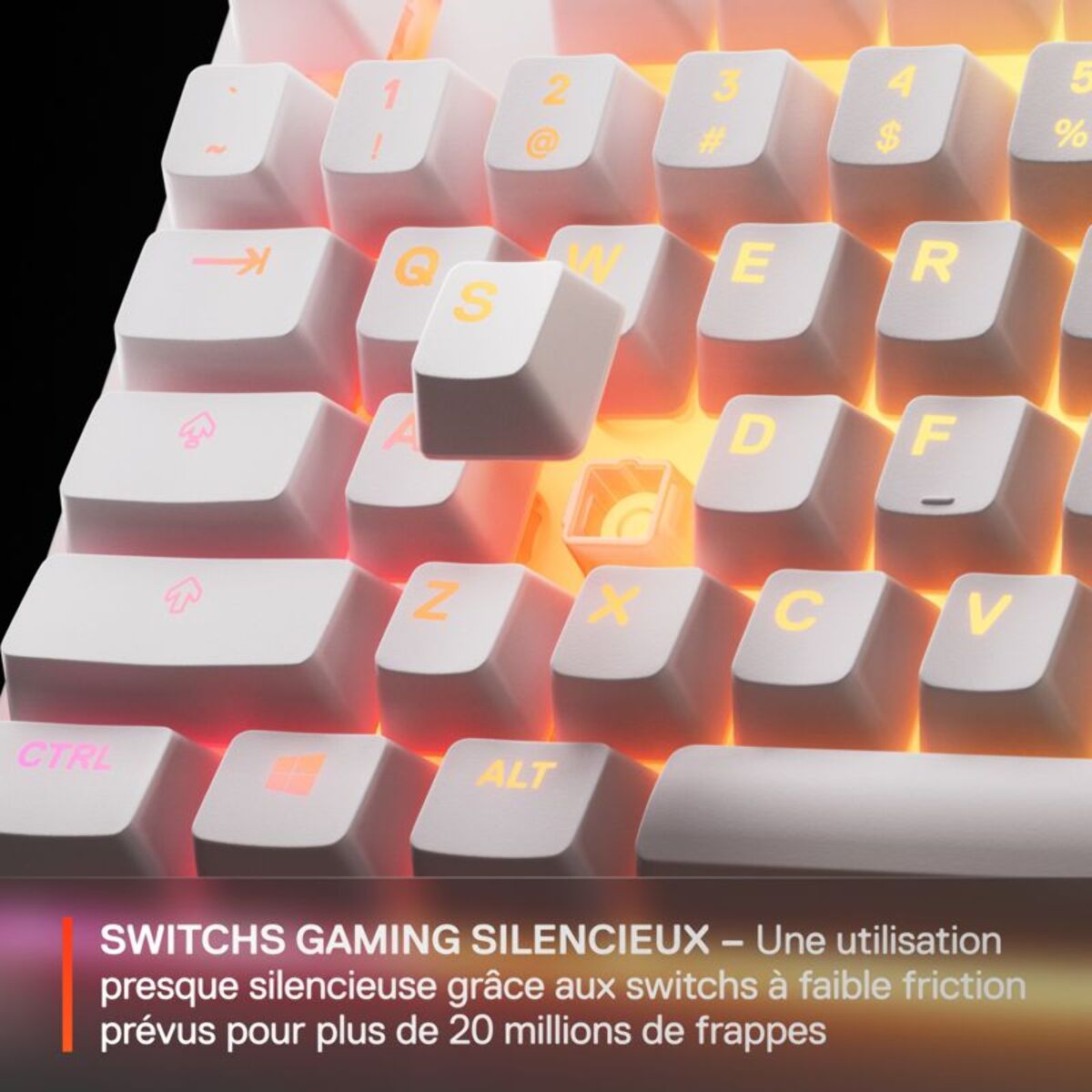 Clavier gamer STEELSERIES Apex 3 TKL Blanc