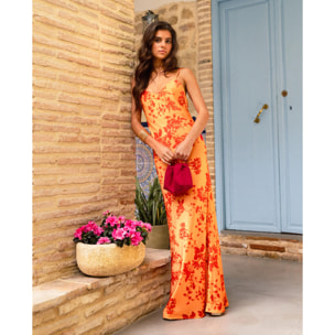 Vestido largo lencero con tirantes