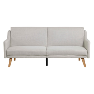 Canapé scandinave convertible 3 places en tissu gris clair ROUEN