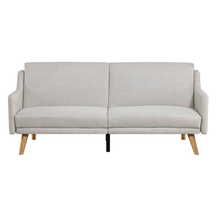 Canapé scandinave convertible 3 places en tissu gris clair ROUEN