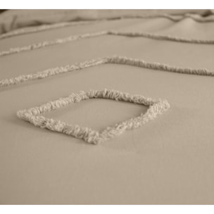 Parure housse de couette coton gris