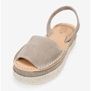 Alpargatas piedra en piel con esparto