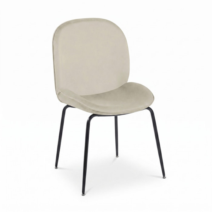 Sedia Imbottita in Effetto Velluto con Gambe in Acciaio, Design Moderno ed Elegante per Sala da Pranzo, Cucina, Soggiorno, Studio e Ufficio