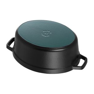 Cocotte en Fonte 37 cm, Ovale, Noir