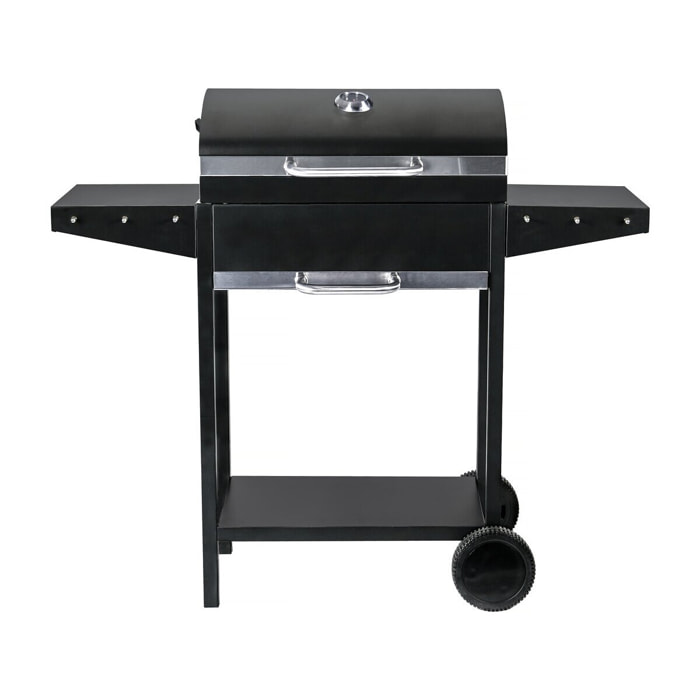 Barbecue charbon de bois "Bizon" - 119 x 50 x 101 cm - Noir