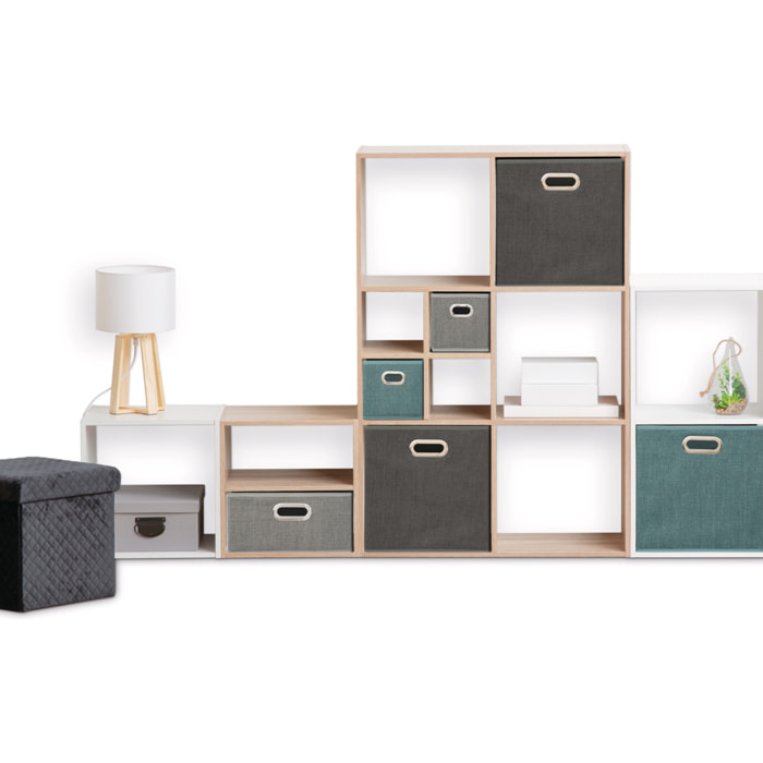 Panier tissu 15x31cm "Mix N' Modul" bleu pétrole chiné