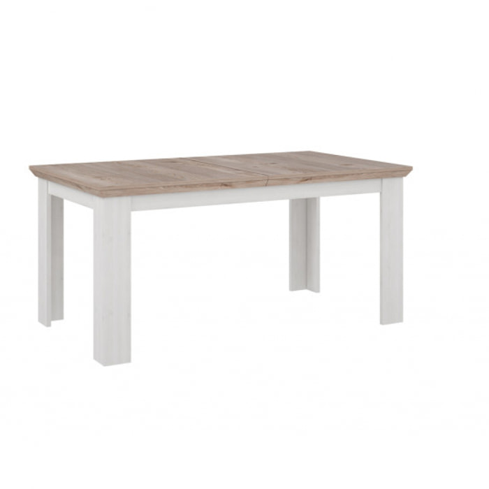 Table de repas extensible 160/206cm en bois effet chêne blanchi - ILONA