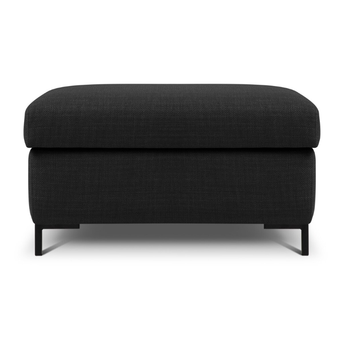 Pouf avec coffre "Yanis" en tissu structurel gris foncé