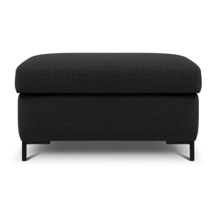 Pouf avec coffre "Yanis" en tissu structurel gris foncé