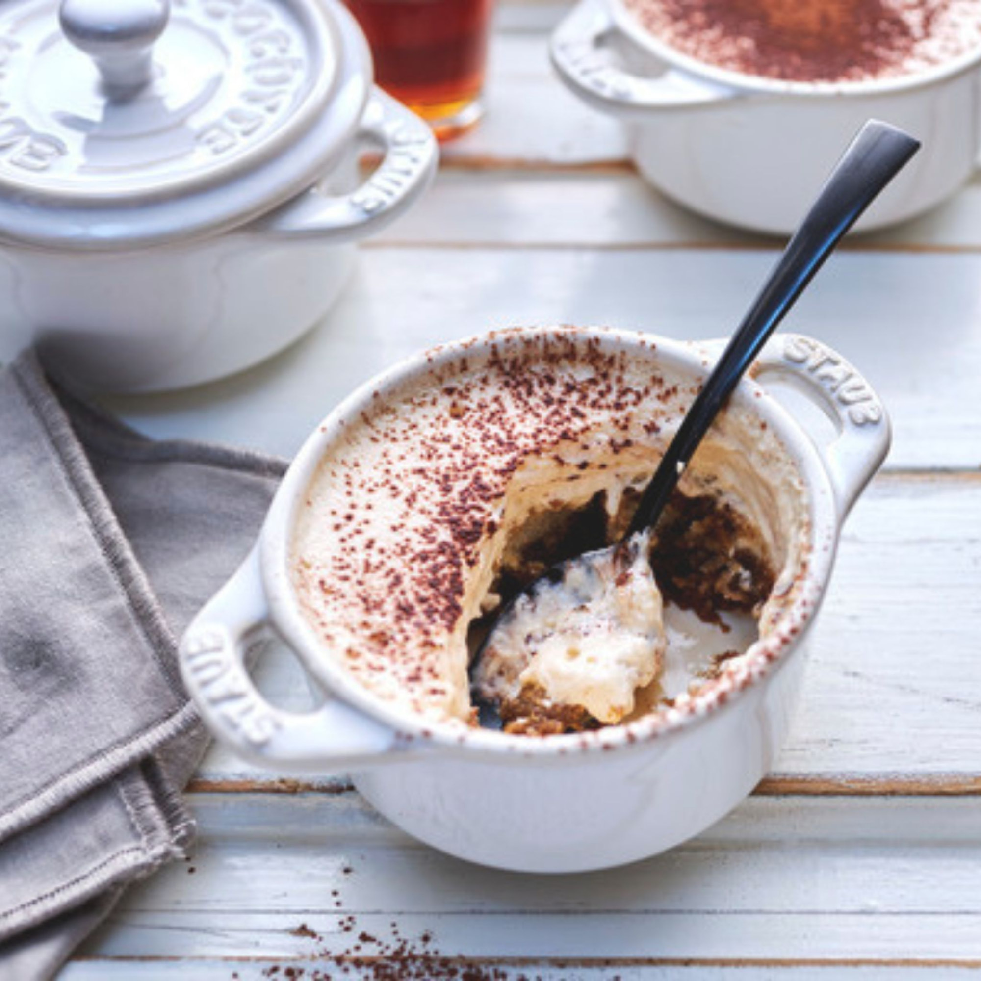 Set cocottes 4-pcs, Rond(e), Blanc ivoire, Céramique