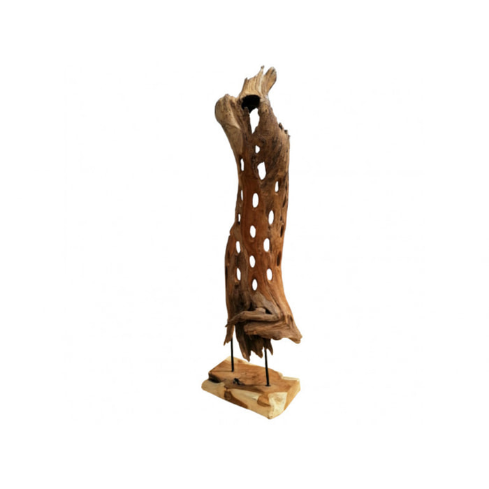 Sculpture rustique et originale en bois de teck H120cm - TEAK