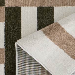 SANTAL - Tapis de salon vert à motif géométrique