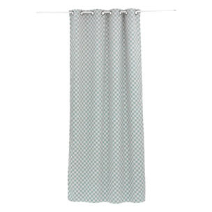Rideau occultant enfant Billie 140x260cm motif damier gris et vert