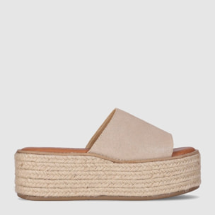 Sandalias de Serraje - Platino - Tacón: 6 cm