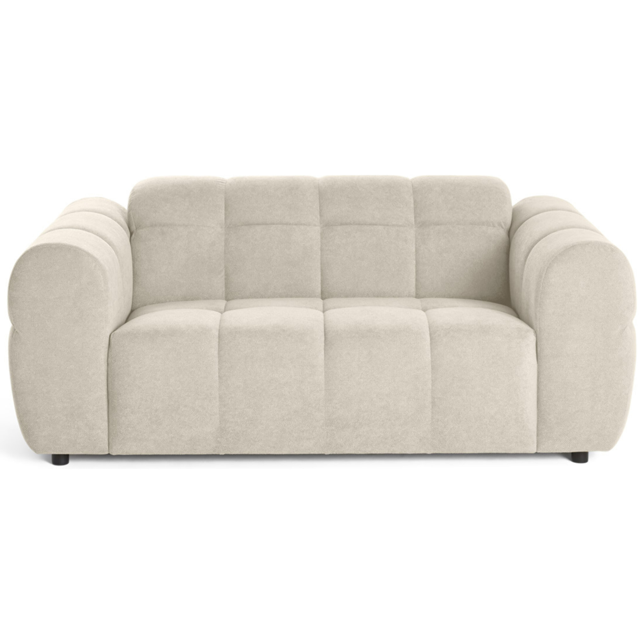 Ray - canapé droit 2 places en tissu texturé - Beige