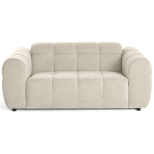 Ray - canapé droit 2 places en tissu texturé - Beige