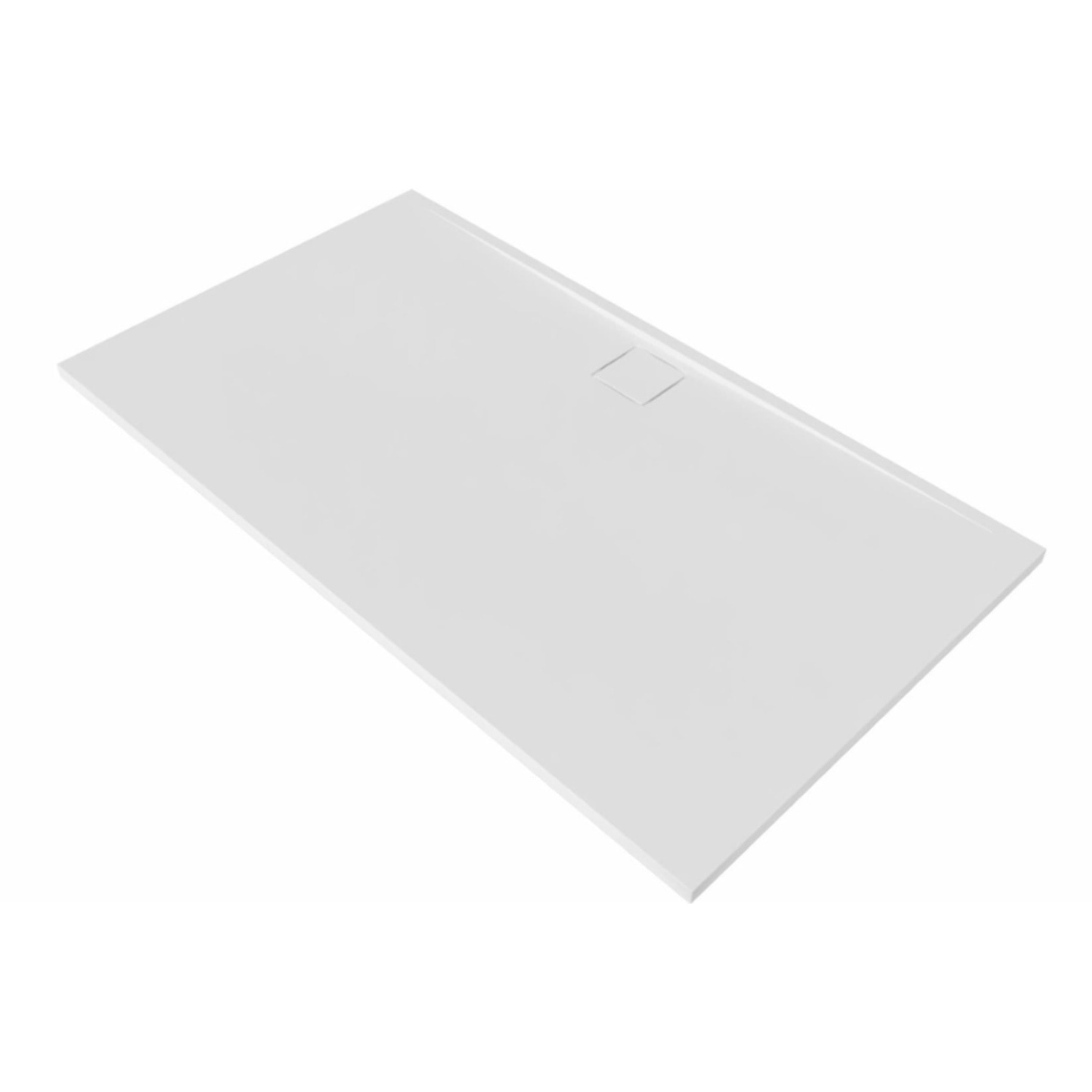 Vision Receveur de douche 140x80cm + Siphon Eslim90. Marbre coulé, blanc (SATSVVI14080B-S)