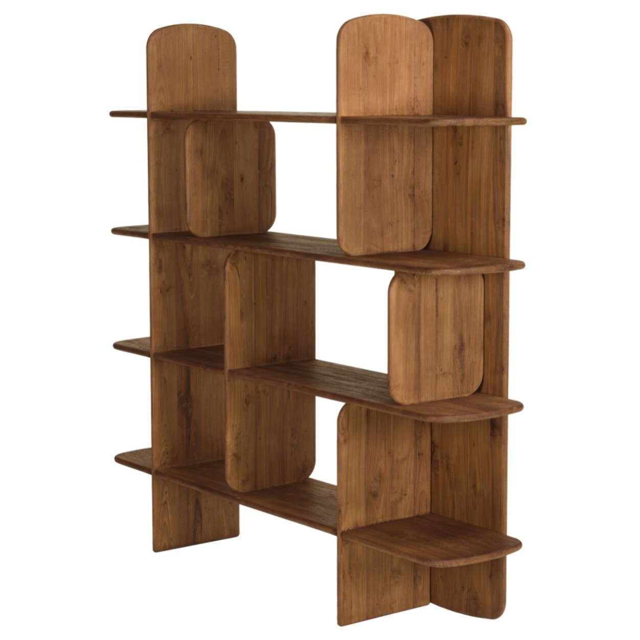 SIXTINE - Bibliothèque 160x160cm en bois de teck recyclé