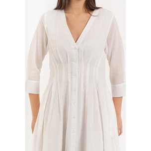 Kocca - Abito donna in cotone con bottoni e dettagli in pizzo Donna