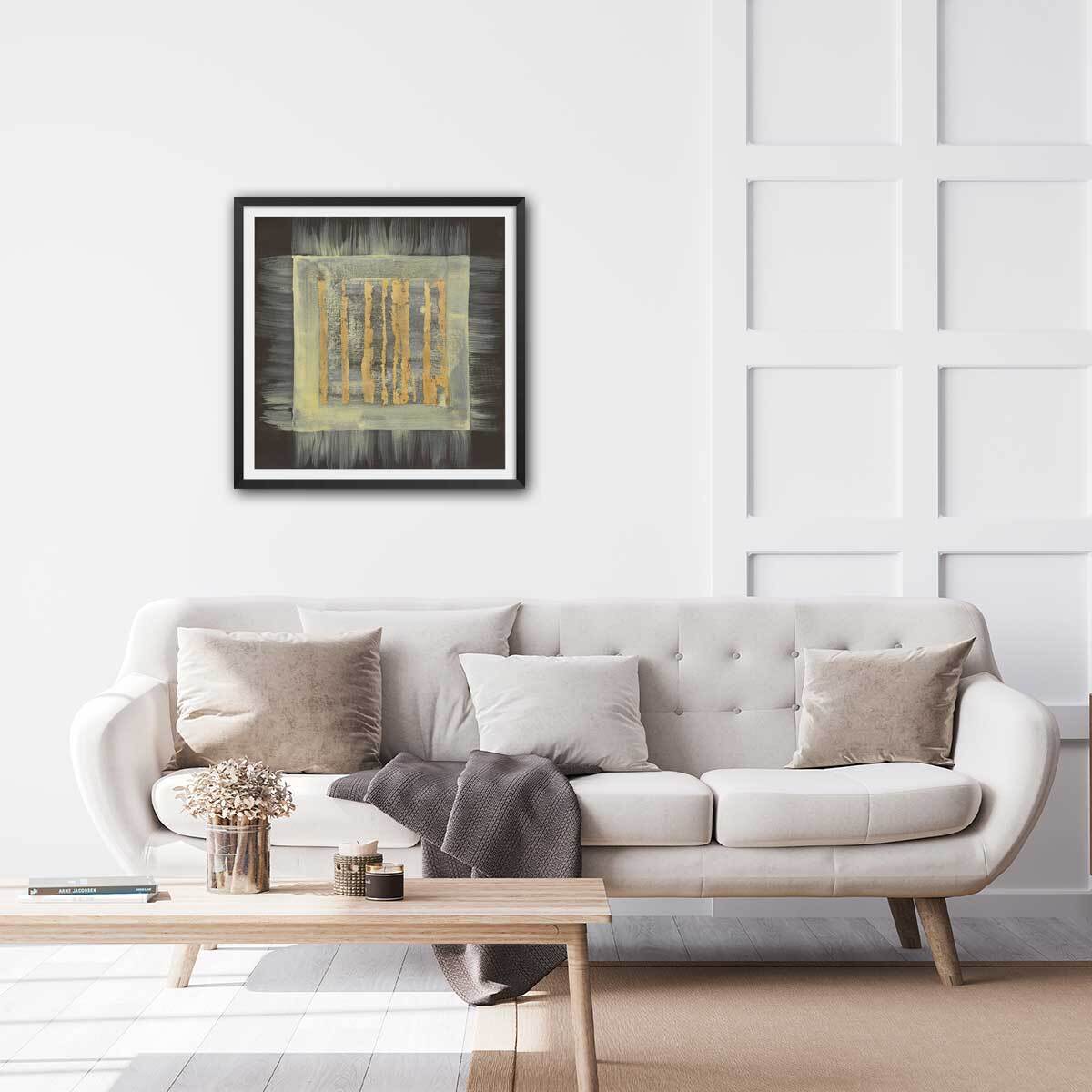 Affiche Carré magique doré Affiche + cadre en bois - Noir