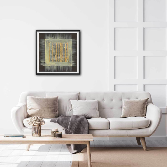 Affiche Carré magique doré Affiche + cadre en bois - Noir