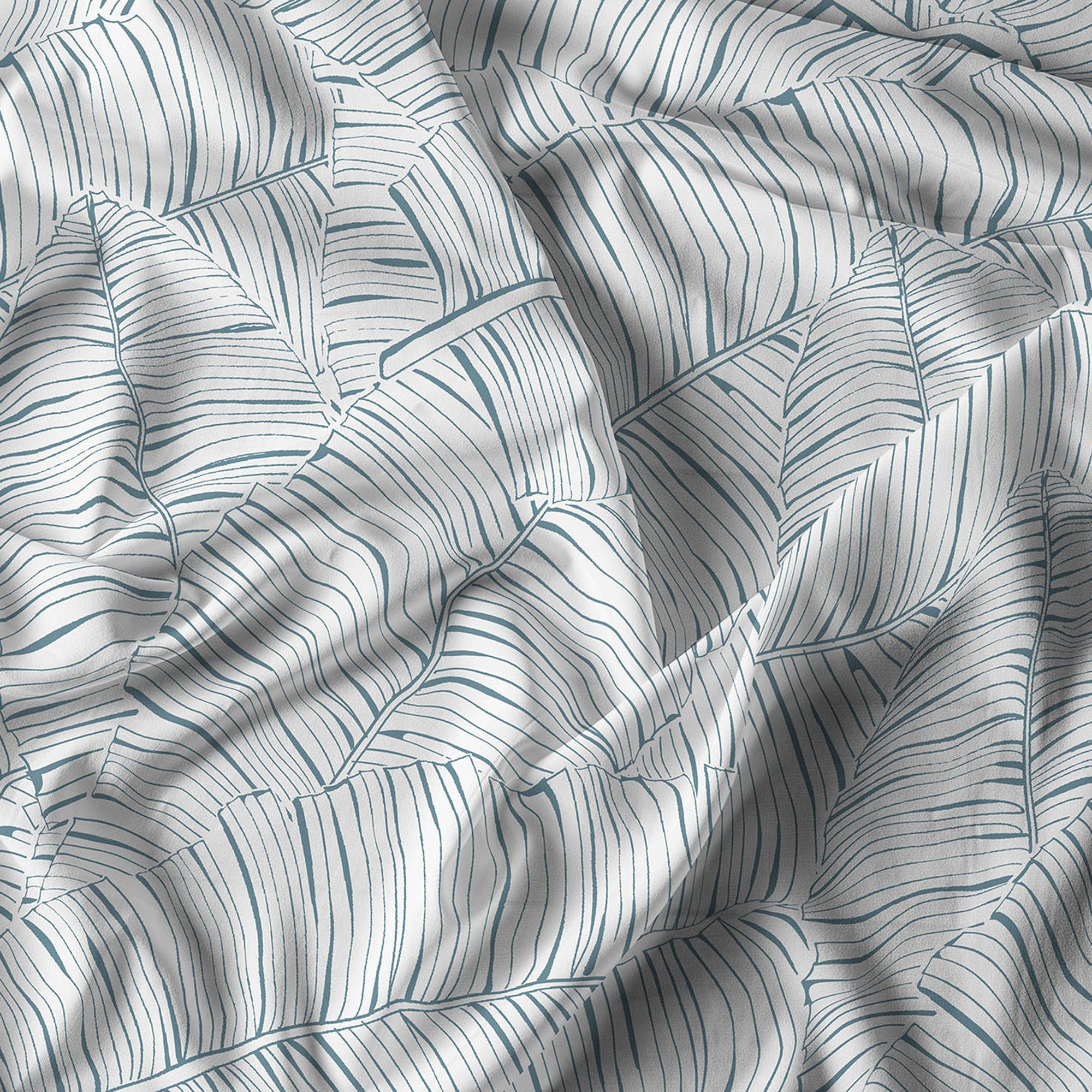 PARURE COPRIPIUMINO PRINTED COLORS, 100% Cotone, Made in Italy - MONKEYS ACQUA