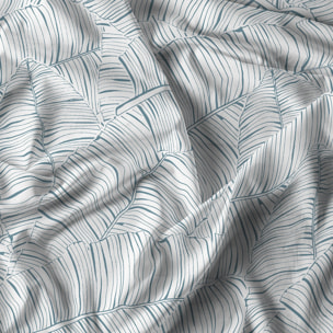 PARURE COPRIPIUMINO PRINTED COLORS, 100% Cotone, Made in Italy - MONKEYS ACQUA