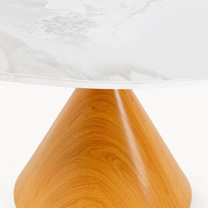 Table Cono 120cm céramique chêne Kare Design
