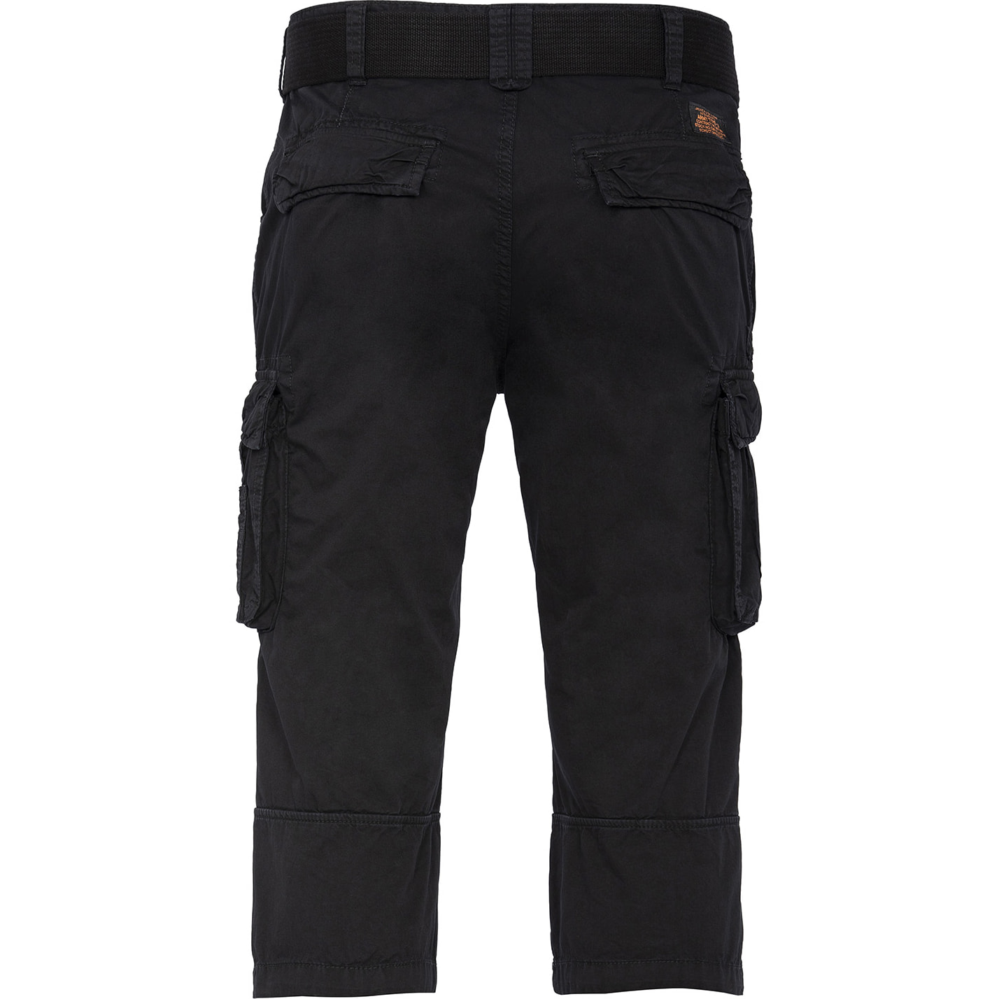 PANTALONI CORTI 3/4 PINOCCHIETTO ARMY SLIM FIT CON CINTURA SCHOTT BLACK