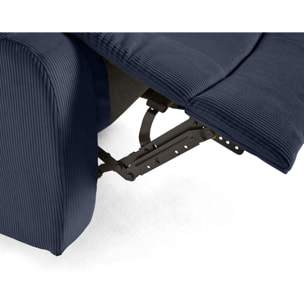 Armand - fauteuil relax électrique en velours côtelé - Bleu marine